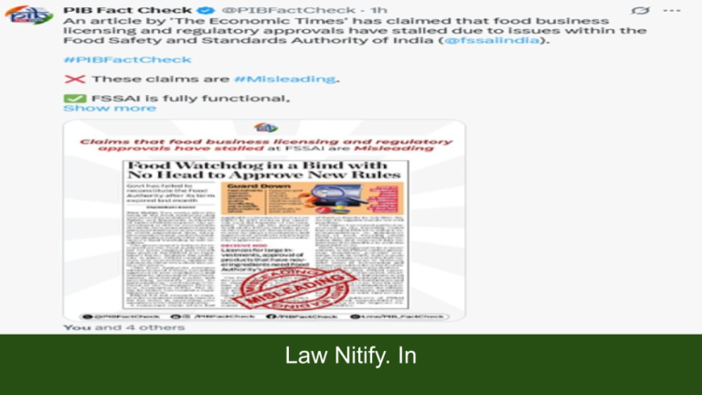 Government Denies Claims of FSSAI Disruption, Calls Economic Times Report Misleading