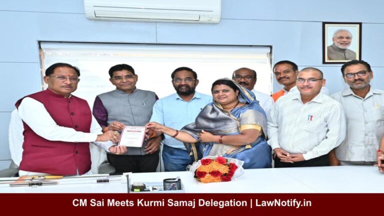 मुख्यमंत्री श्री विष्णु देव साय से मनवा कुर्मी क्षत्रिय समाज की सौजन्य भेंट, 80वें महा-अधिवेशन का दिया निमंत्रण