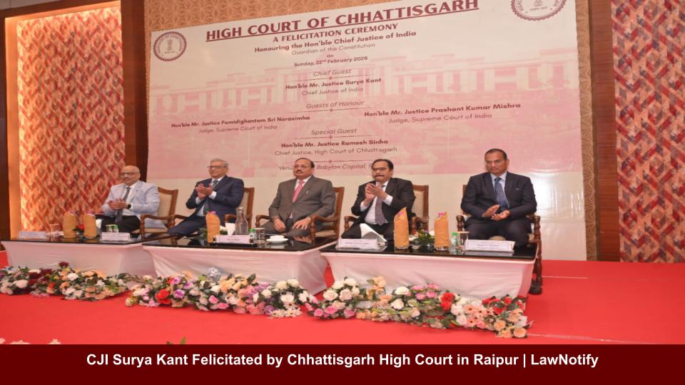 CJI Surya Kant Felicitated by Chhattisgarh High Court in Raipur