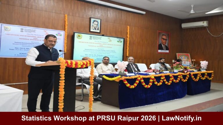 सुशासन की आधारशिला है विश्वसनीय आंकड़े: पं. रविशंकर शुक्ल विश्वविद्यालय में आधिकारिक सांख्यिकी पर कार्यशाला