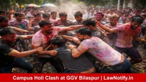 Campus Holi Clash at GGV Bilaspur | LawNotify.in