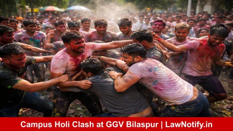 Campus Holi Clash at GGV Bilaspur | LawNotify.in