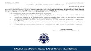 NALSA Forms Panel to Review LADCS Scheme | LawNotify.in