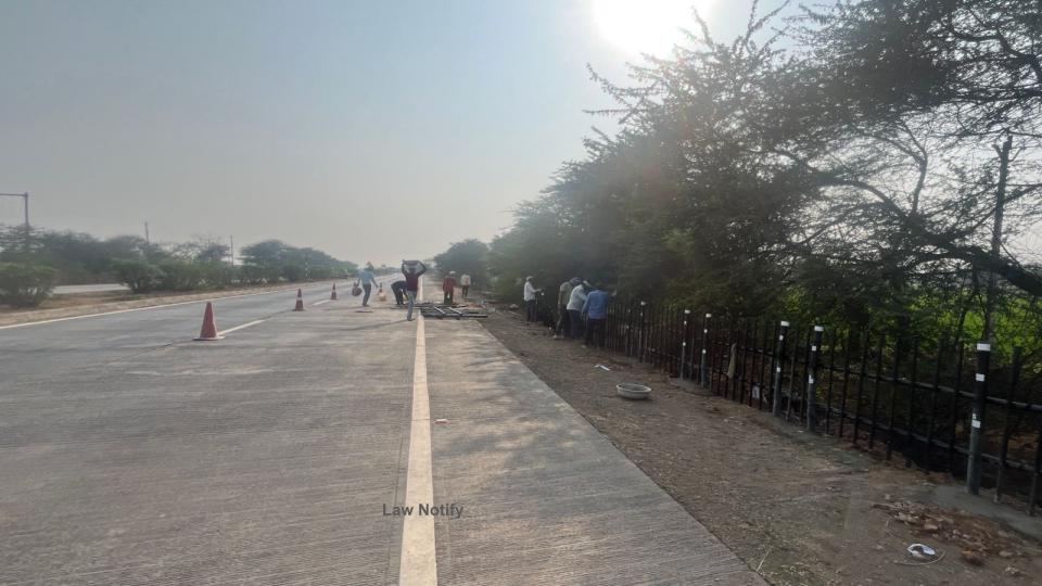 Bamboo Fencing Along NH-130 Bilaspur Raipur Expressway