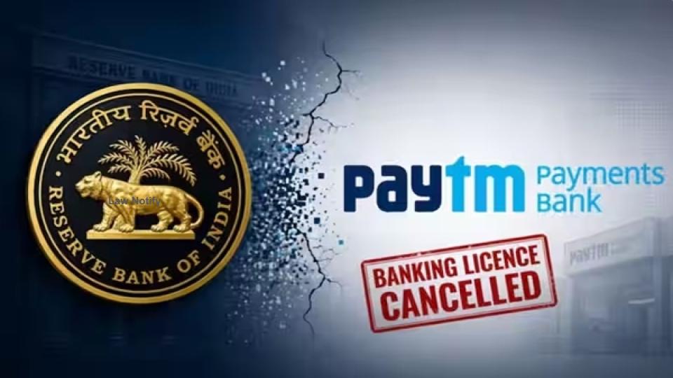 RBI Cancels Licence of Paytm Payments Bank