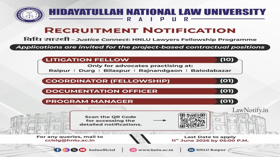 HNLU Recruitment 2026
